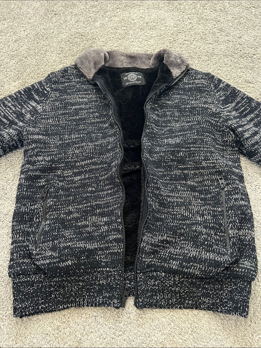Living the Dream Rock for Freedom Full-Zip Knit Sweater Jacket Black Heather - L - Picture 5 of 12